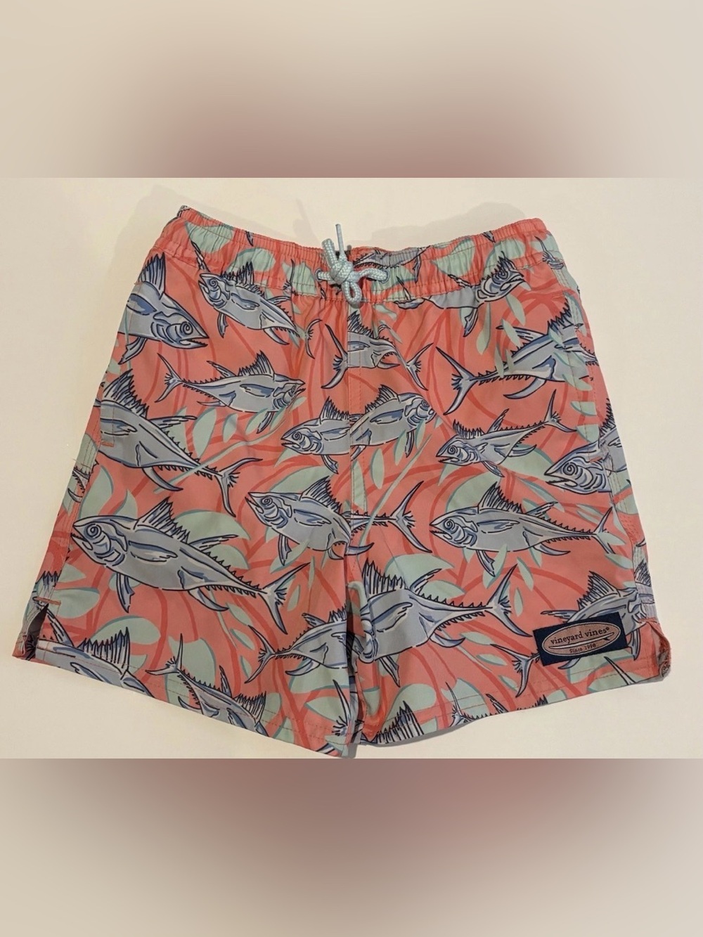 Vineyard Vines Fish Pattern Lined Swim Trunks Size 7 Swimsuit
